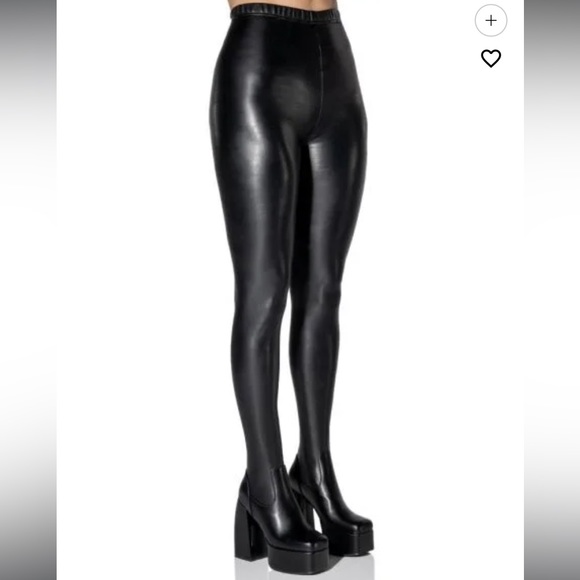 PU LEATHER pant boots with chunky platform heels - Picture 1 of 5